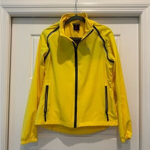 Bright Yellow Cycling Jacket with Black Accents